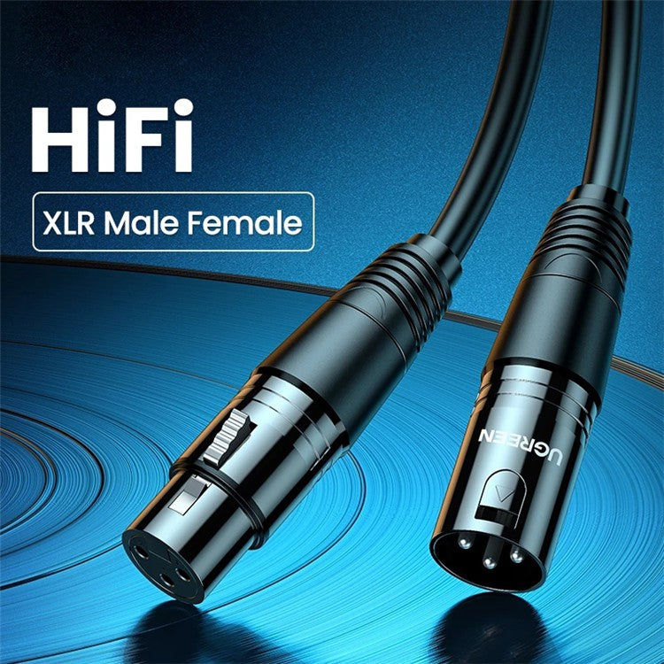 UGREEN 5m Cannon Plug Microphone Extension Cable Lossless Sound XLR Cable for Audio Mixer Amplifiers