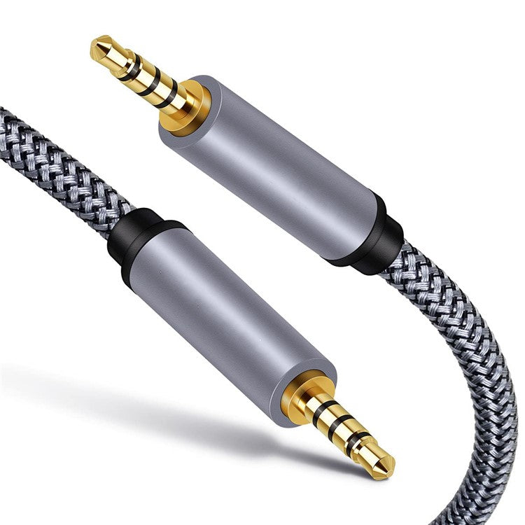 1.5m 3.5mm Male to Male Audio Cable HiFi Stereo Aux Cord Braided TRRS Extension Cable for Microphone Speaker Headphone