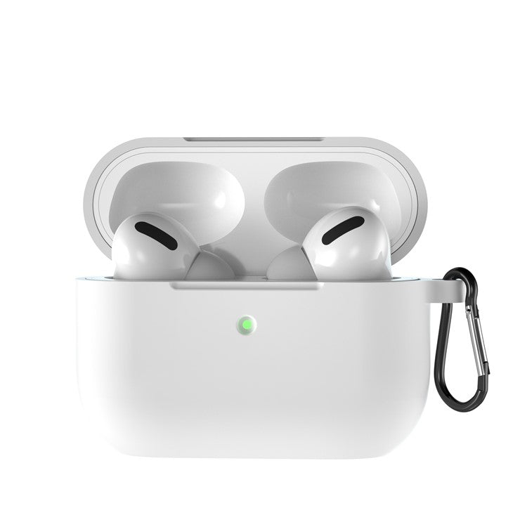 For Apple AirPods Pro Silicone Case with Buckle - White