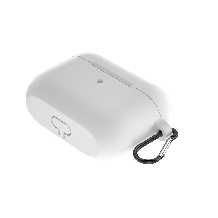 For Apple AirPods Pro Silicone Case with Buckle - White