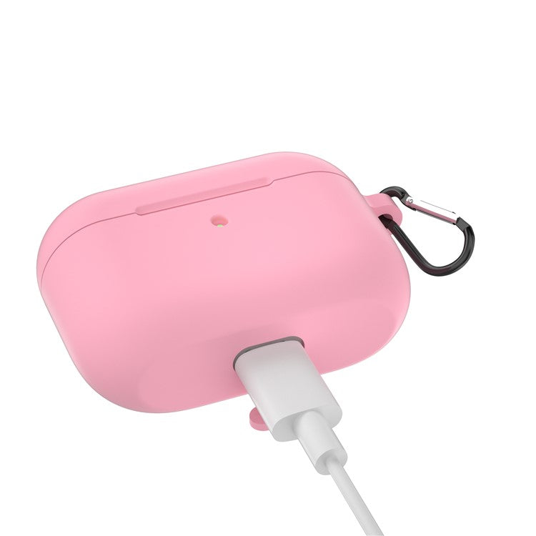 For Apple AirPods Pro Silicone Case with Buckle - Pink