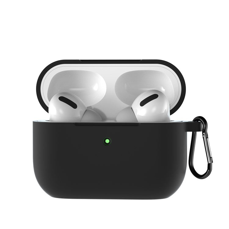 For Apple AirPods Pro Silicone Case with Buckle - Black