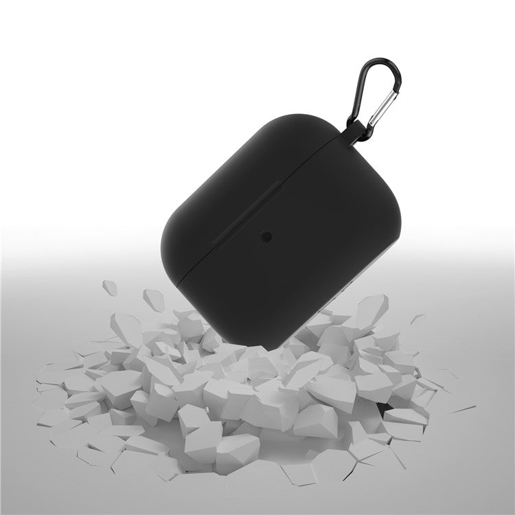 For Apple AirPods Pro Silicone Case with Buckle - Black