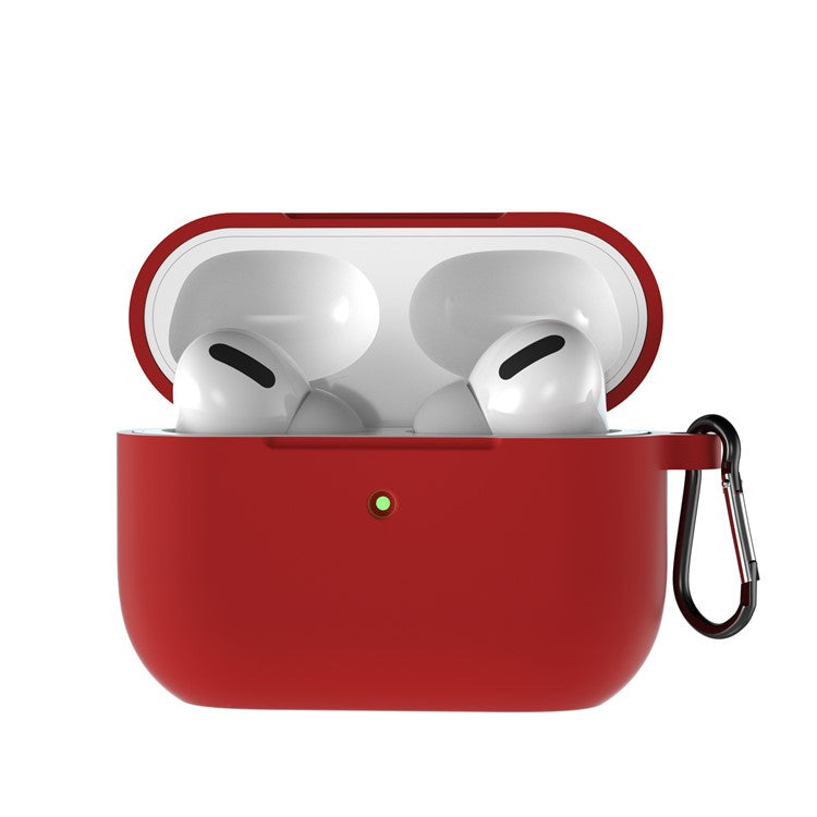 For Apple AirPods Pro Silicone Case with Buckle - Red