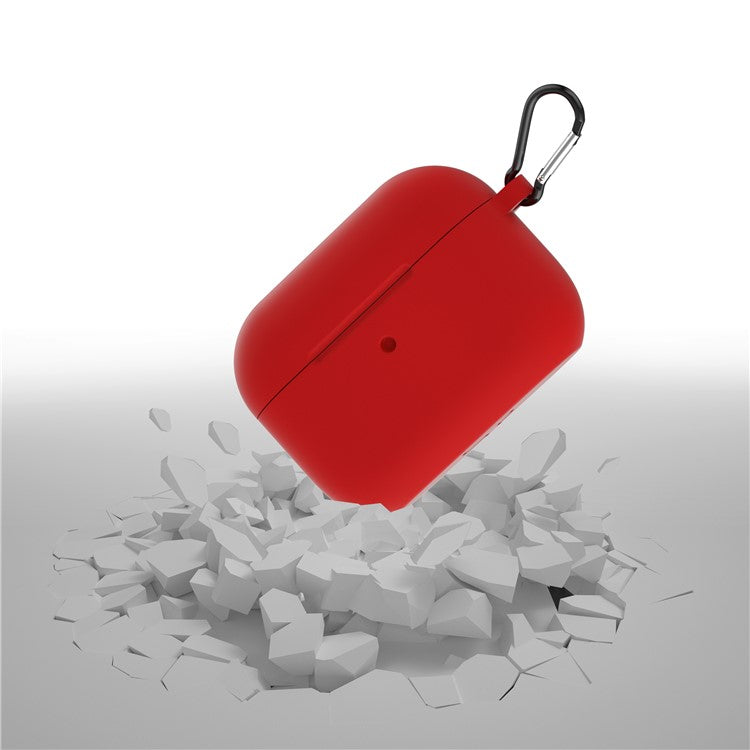 For Apple AirPods Pro Silicone Case with Buckle - Red