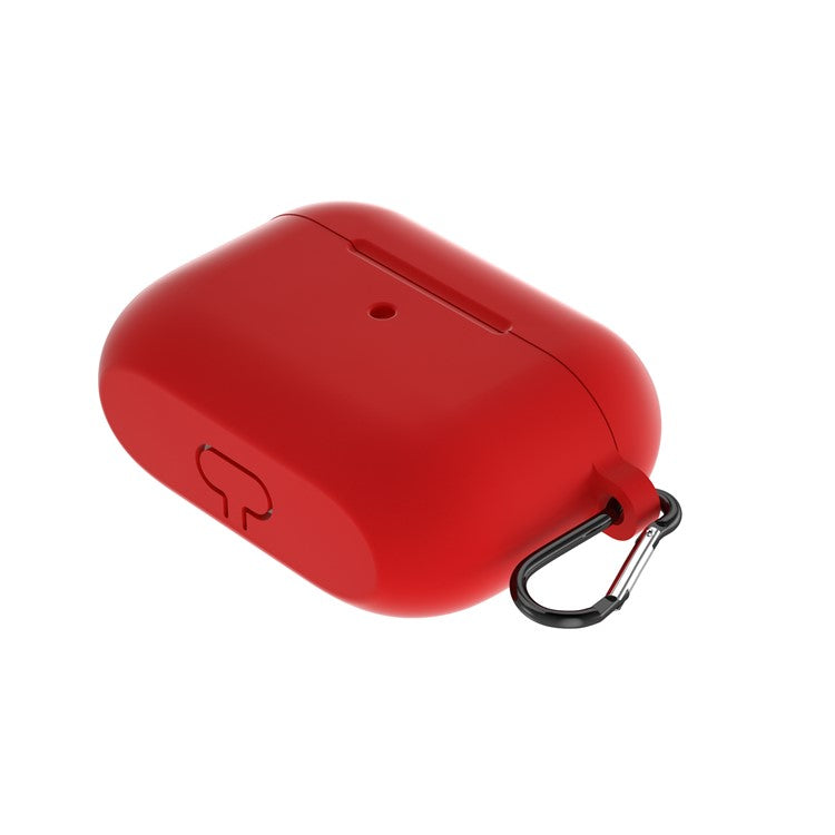 For Apple AirPods Pro Silicone Case with Buckle - Red