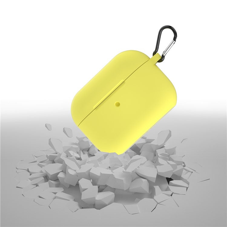 For Apple AirPods Pro Silicone Case with Buckle - Yellow