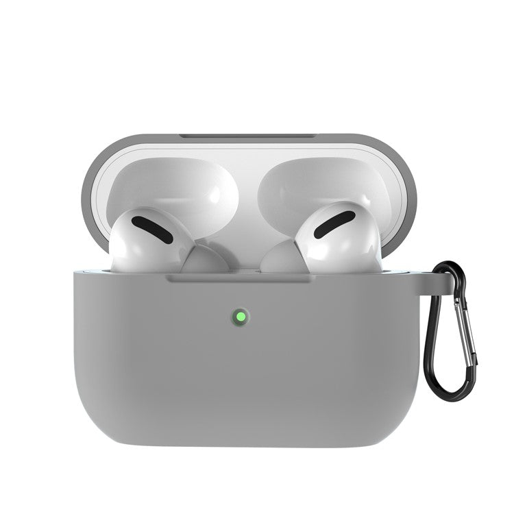 For Apple AirPods Pro Silicone Case with Buckle - Grey