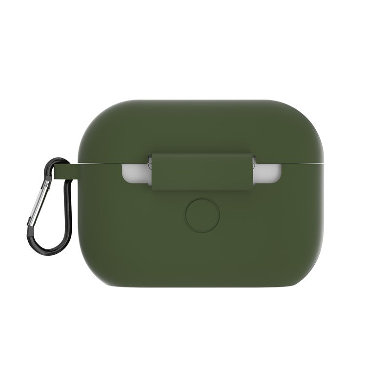 For Apple AirPods Pro Silicone Case with Buckle - Army Green