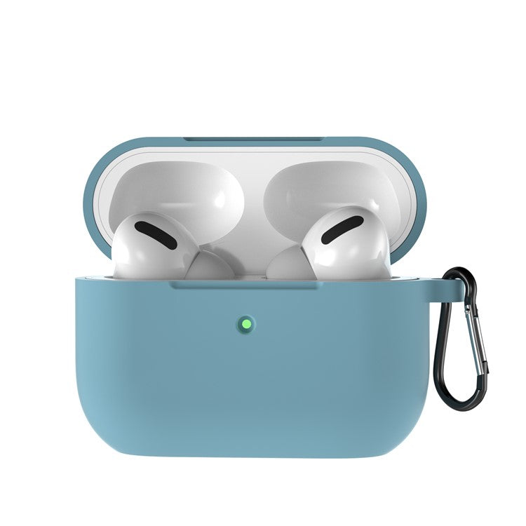 For Apple AirPods Pro Silicone Case with Buckle - Cyan