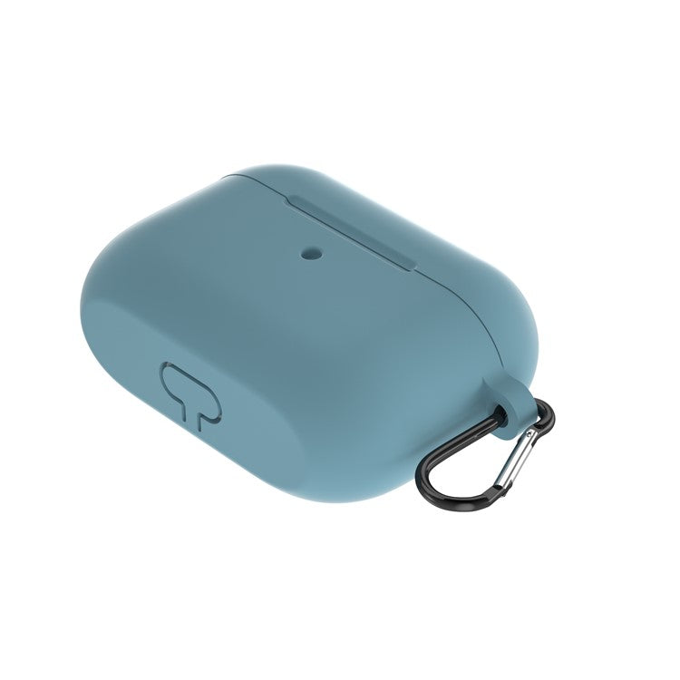 For Apple AirPods Pro Silicone Case with Buckle - Cyan