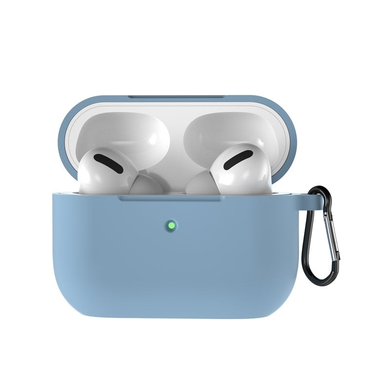 For Apple AirPods Pro Silicone Case with Buckle - Baby Blue