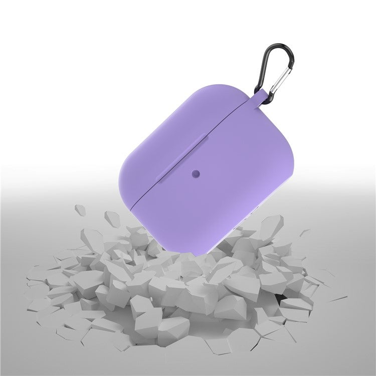 For Apple AirPods Pro Silicone Case with Buckle - Purple