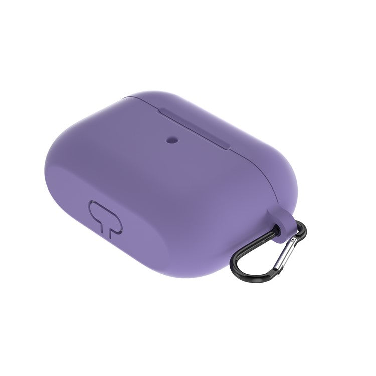 For Apple AirPods Pro Silicone Case with Buckle - Purple