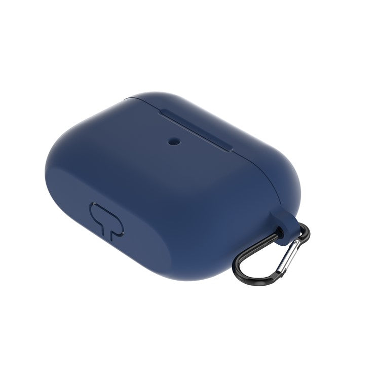 For Apple AirPods Pro Silicone Case with Buckle - Dark Blue