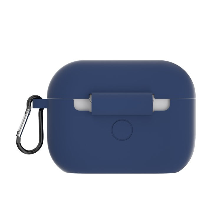 For Apple AirPods Pro Silicone Case with Buckle - Dark Blue