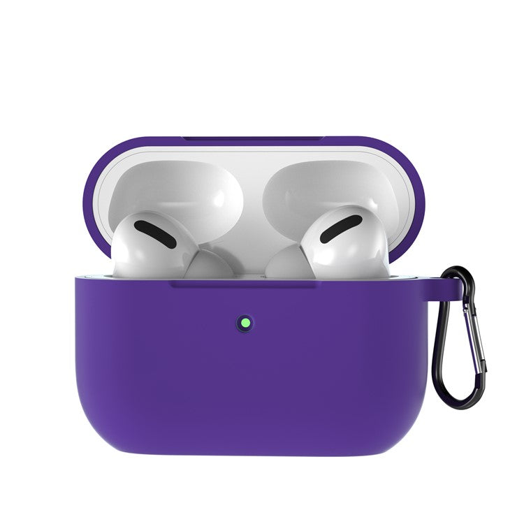 For Apple AirPods Pro Silicone Case with Buckle - Dark Purple