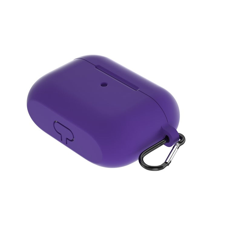 For Apple AirPods Pro Silicone Case with Buckle - Dark Purple