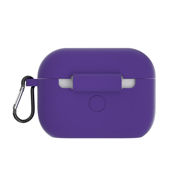 For Apple AirPods Pro Silicone Case with Buckle - Dark Purple