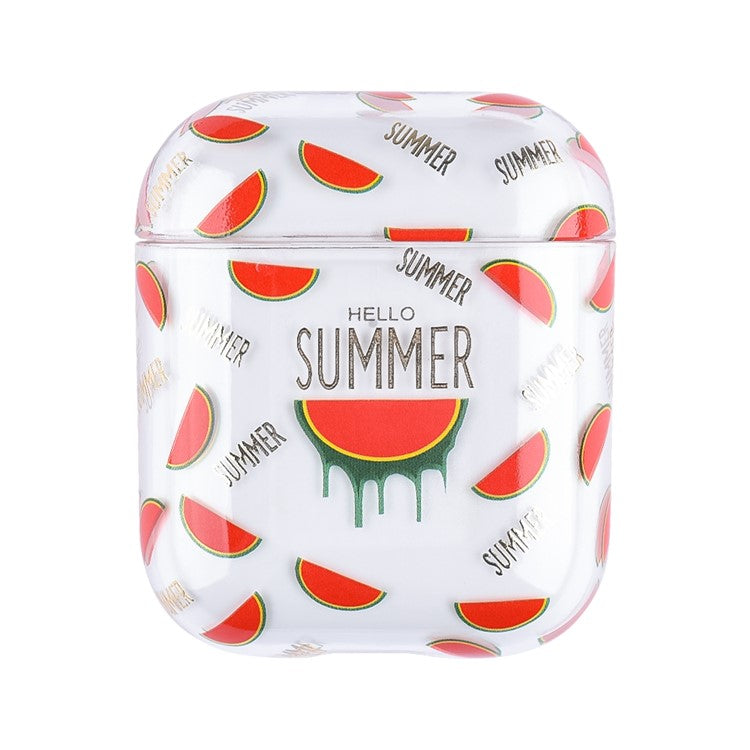 Fruit Pattern Printing PC Protective Case for Apple AirPods with Charging Case (2019)/(2016) / AirPods with Wireless Charging Case (2019) - Watermelon