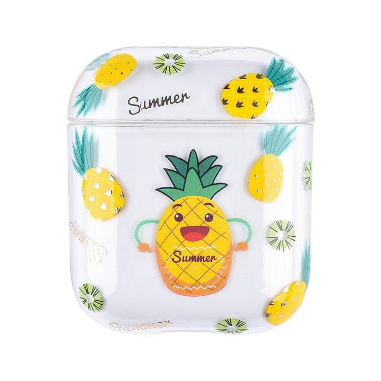 Fruit Pattern Printing PC Protective Case for Apple AirPods with Charging Case (2019)/(2016) / AirPods with Wireless Charging Case (2019) - Pineapple