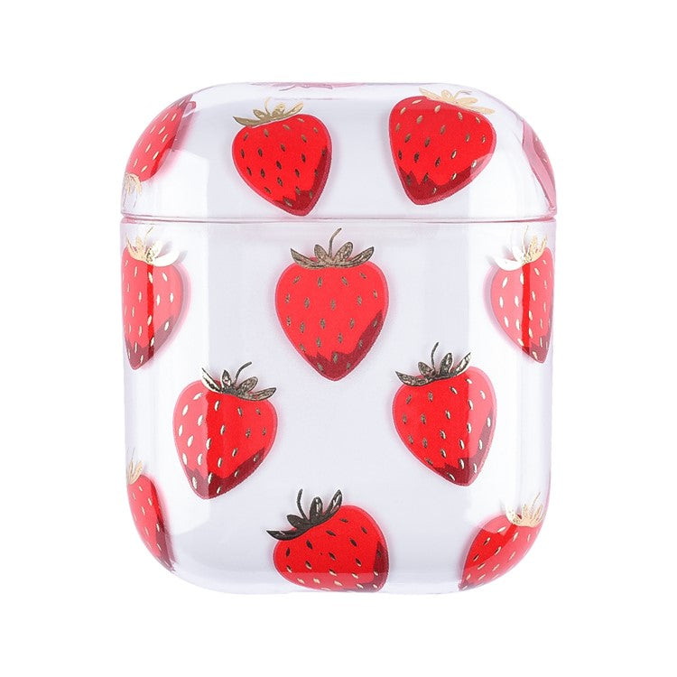 Fruit Pattern Printing PC Protective Case for Apple AirPods with Charging Case (2019)/(2016) / AirPods with Wireless Charging Case (2019) - Strawberry