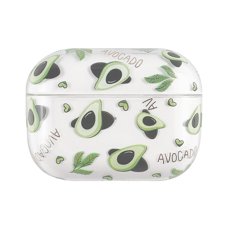 Fruits Printing Skin PC Clear Case for Apple AirPods Pro - Green Avocado