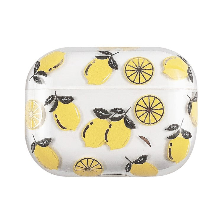 Fruits Printing Skin PC Clear Case for Apple AirPods Pro - Yellow Lemon