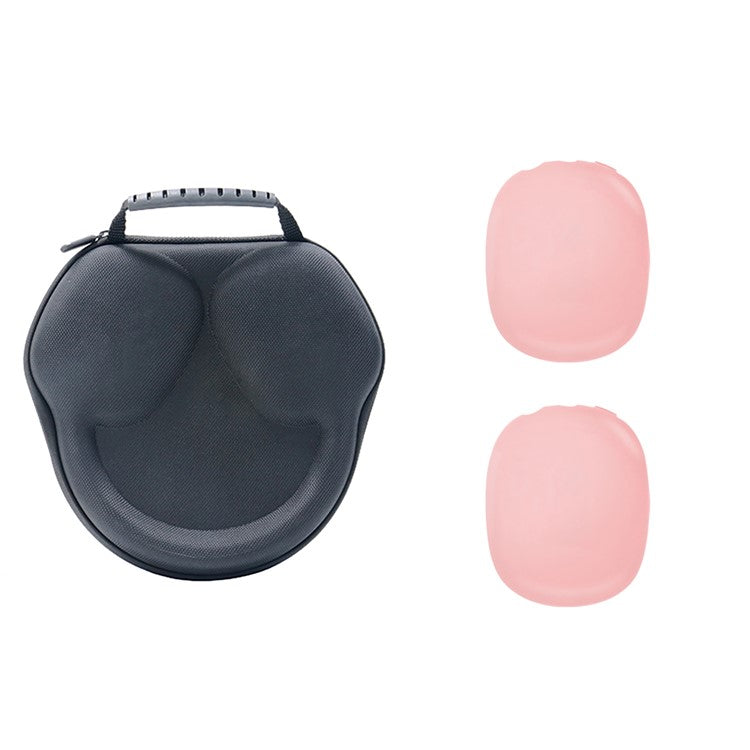 Silicone Over Ear Headphone Case + Protective Sleeve Bag for AirPods Max 2024 (USB-C) / Max - Pink