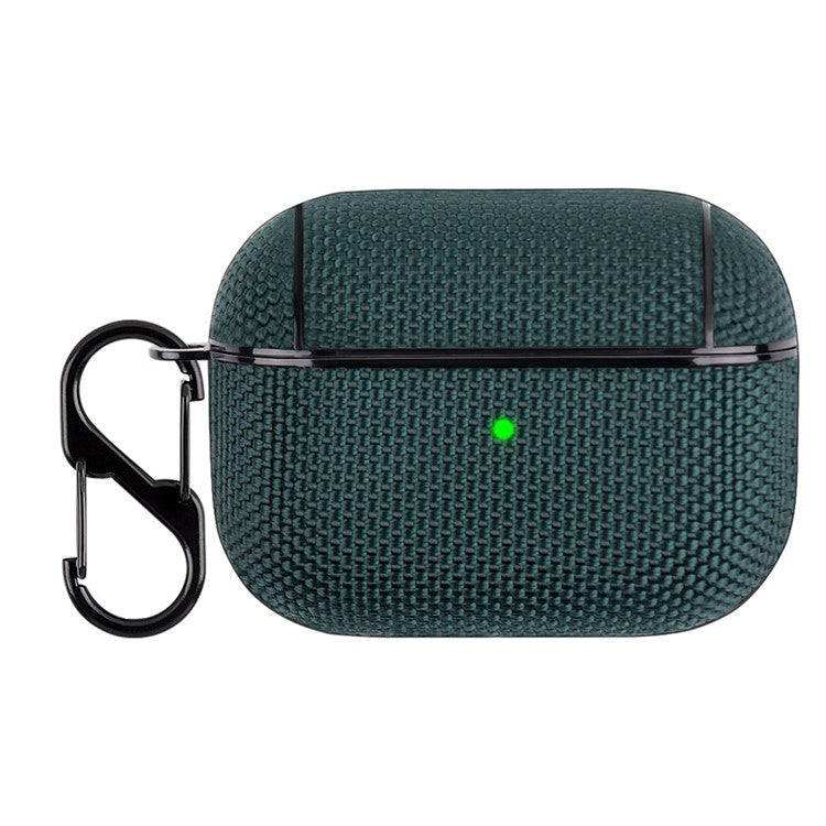 PC + Cloth Bluetooth Earphone Protection Case Cover with Buckle for AirPods Pro - Green