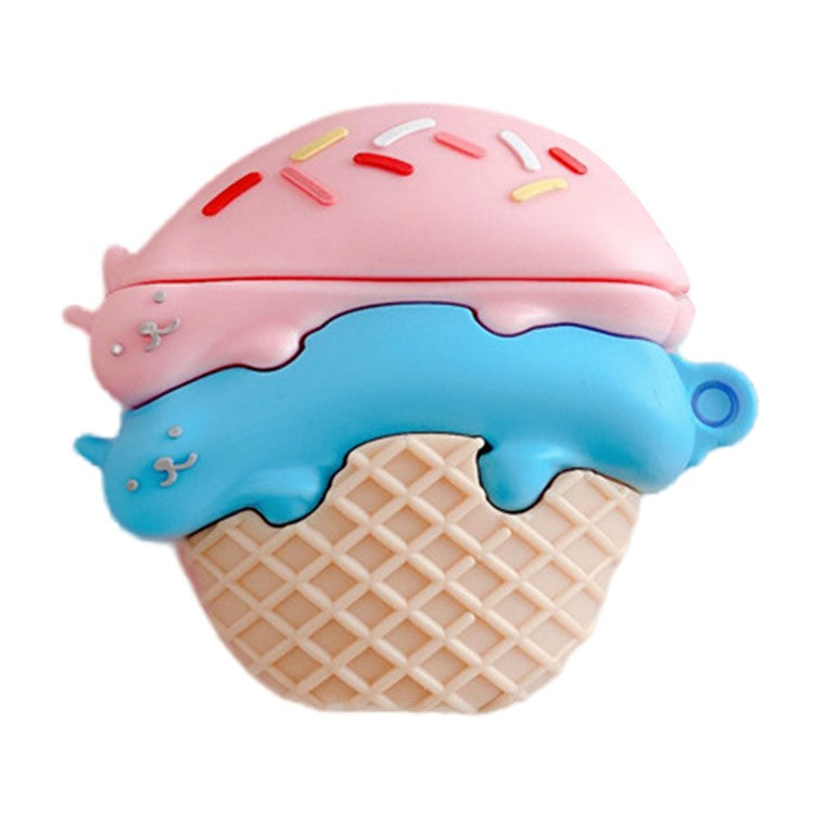 For AirPods Pro 2 / AirPods Pro Cartoon Cat Ice Cream Cover Silicone Earphone Case with Hanging Buckle