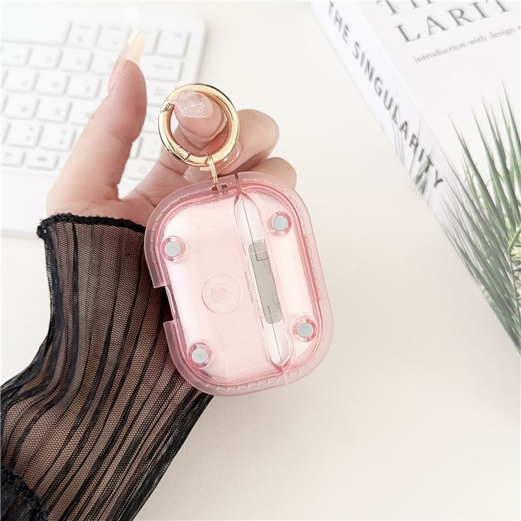 For Apple AirPods Pro Charging Case Cover Bluetooth Headset Case with Ring Buckle - Pink