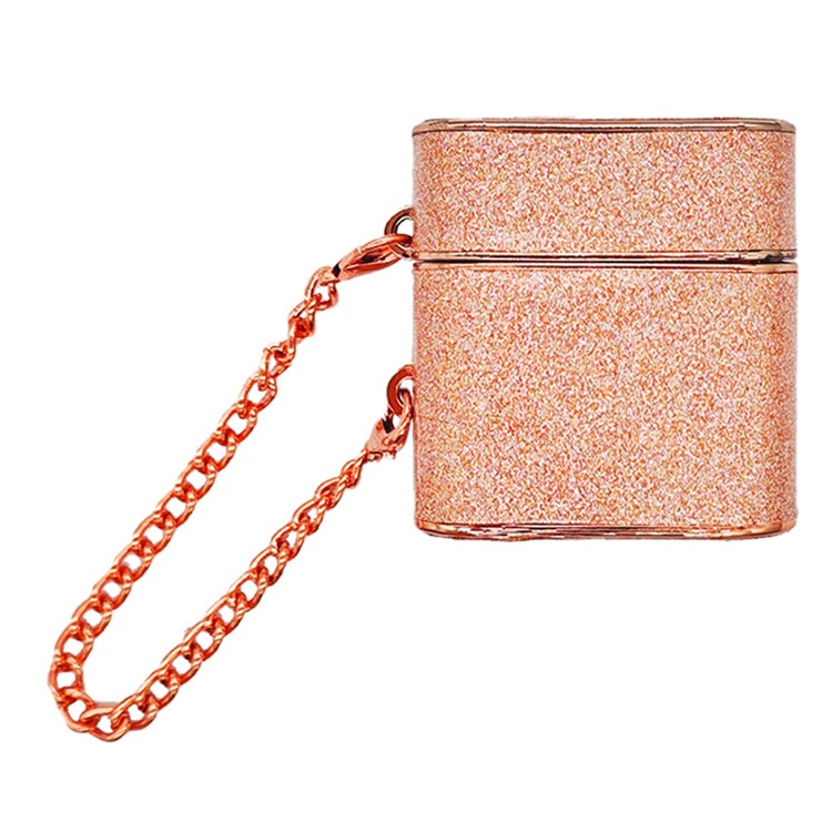 For Apple AirPods with Charging Case (2016) / (2019)  /  AirPods with Wireless Charging Case (2019) Glitter Powder Bluetooth Earphone Cover - Rose Gold