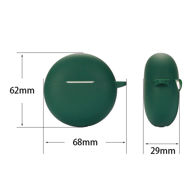 Silicone Cover for Oppo Enco Air3i Bluetooth Earphone Sleeve with Anti-Lost Buckle - Blackish Green