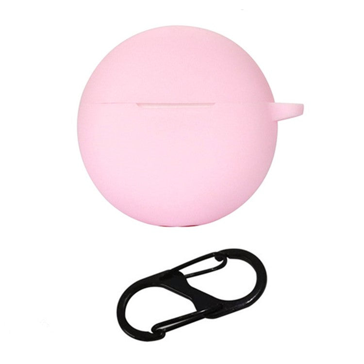 Silicone Cover for Oppo Enco Air3i Bluetooth Earphone Sleeve with Anti-Lost Buckle - Pink