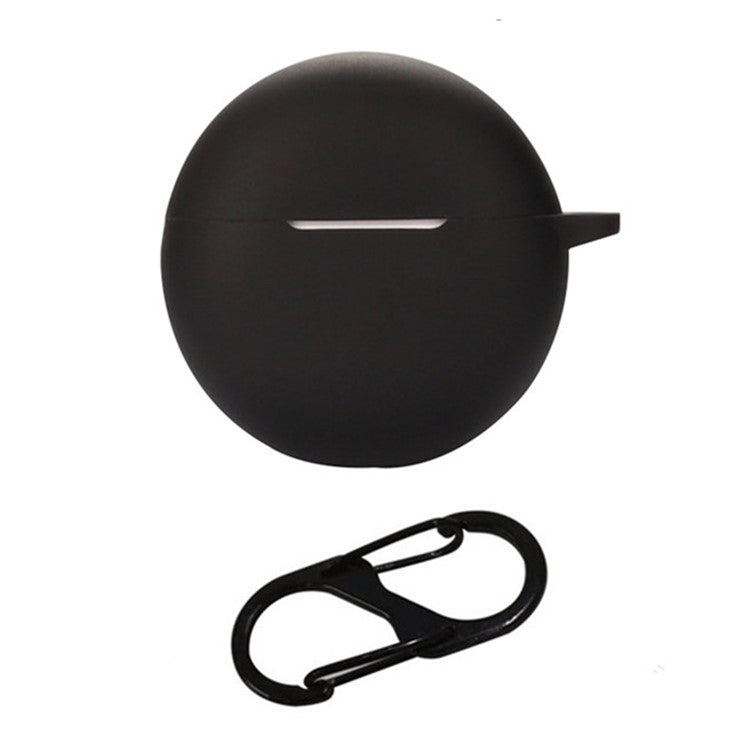 Silicone Cover for Oppo Enco Air3i Bluetooth Earphone Sleeve with Anti-Lost Buckle - Black