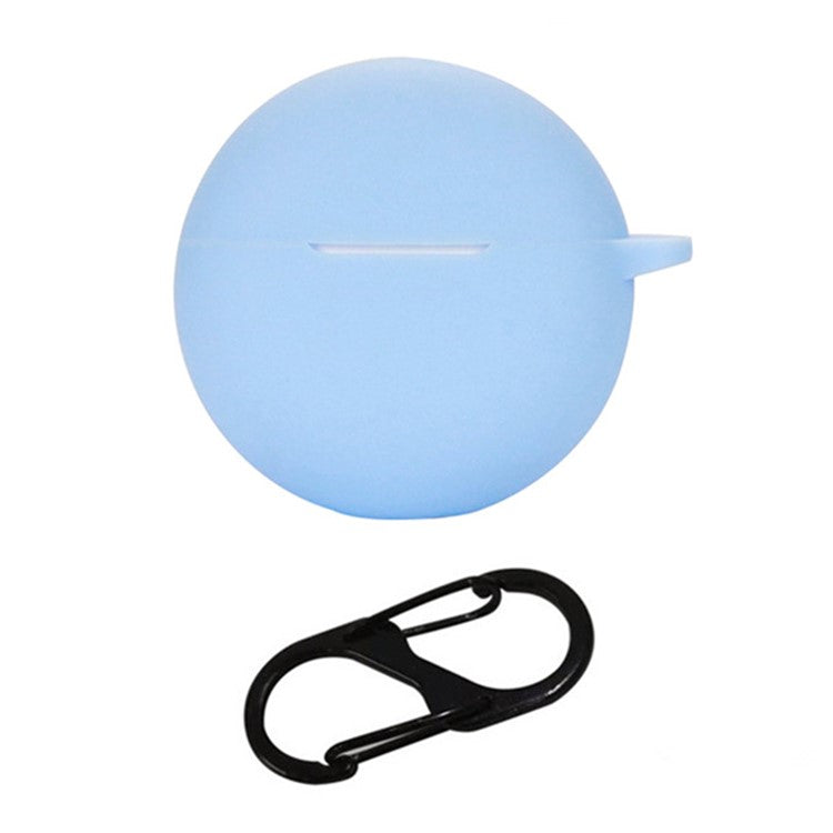 Silicone Cover for Oppo Enco Air3i Bluetooth Earphone Sleeve with Anti-Lost Buckle - Sky Blue