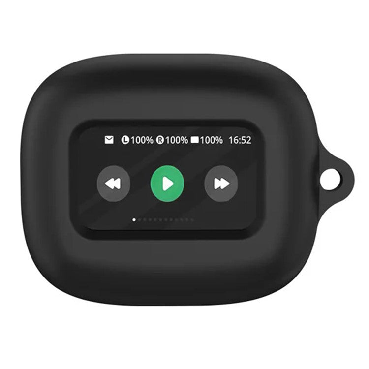 For JBL Live Beam 3 Silicone Cover Bluetooth Earphone Protective Sleeve with Anti-Lost Buckle - Black