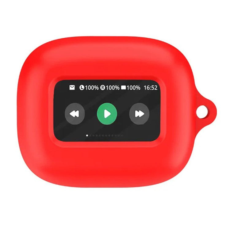 For JBL Live Beam 3 Silicone Cover Bluetooth Earphone Protective Sleeve with Anti-Lost Buckle - Red