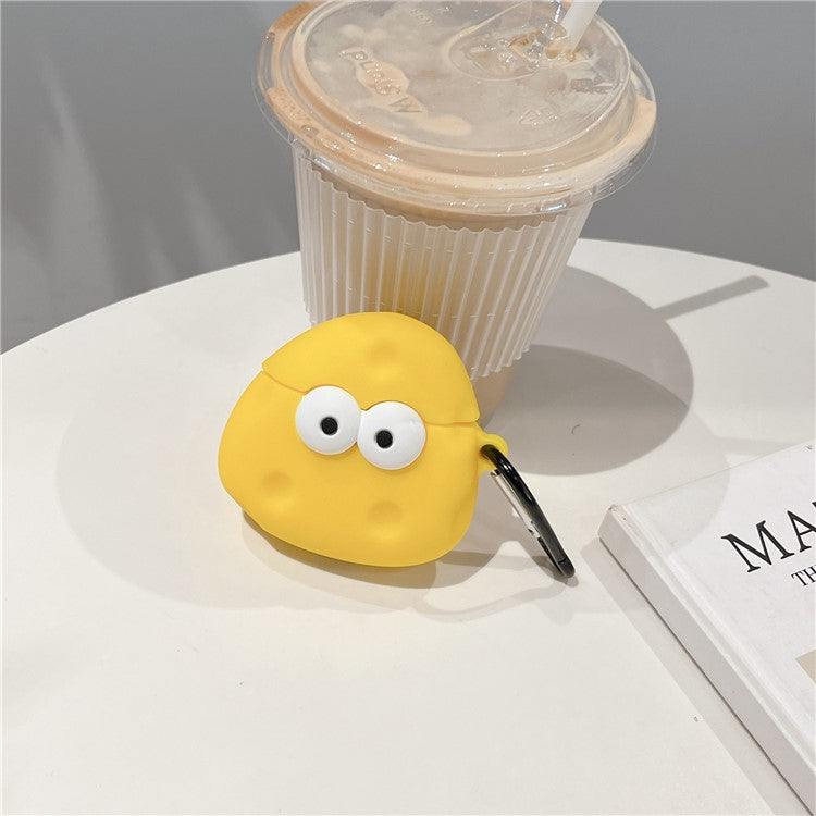 For Apple AirPods with Wireless Charging Case (2019)  /  AirPods with Charging Case (2019) (2016) Cartoon Cheese Silicone Cover