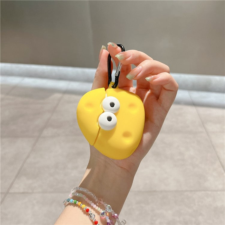 For Apple AirPods with Wireless Charging Case (2019)  /  AirPods with Charging Case (2019) (2016) Cartoon Cheese Silicone Cover