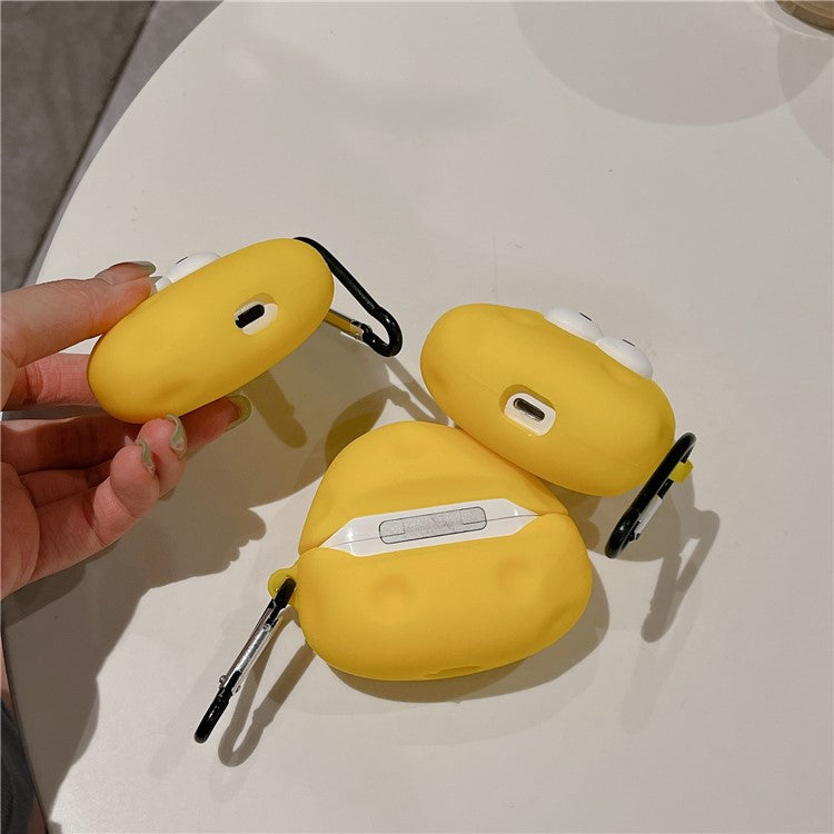 For Apple AirPods with Wireless Charging Case (2019)  /  AirPods with Charging Case (2019) (2016) Cartoon Cheese Silicone Cover