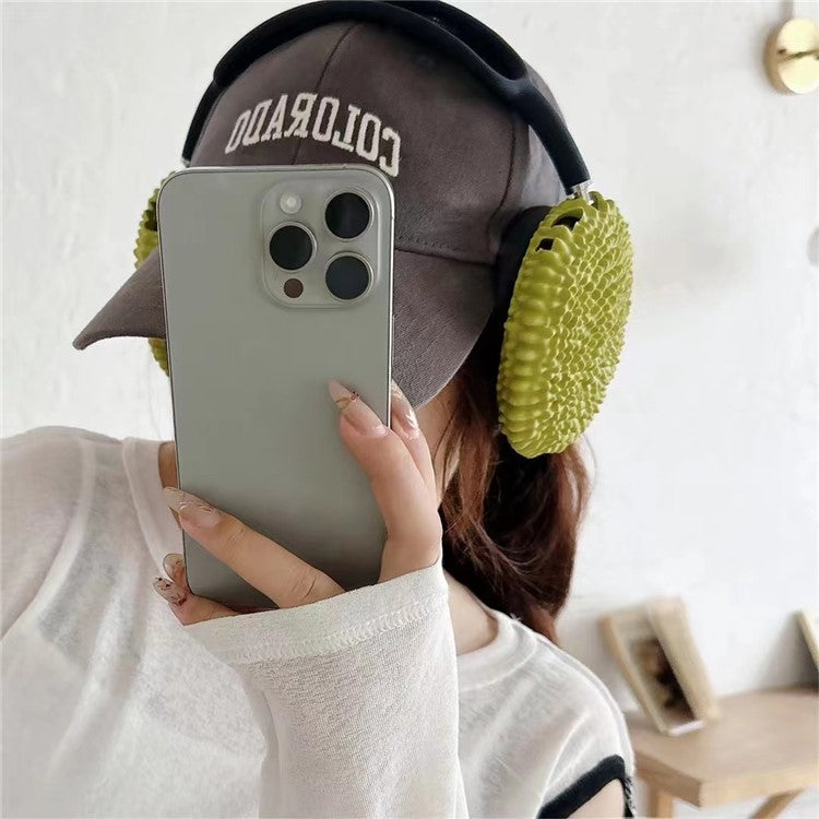 For AirPods Max 2024 (USB-C) / Max 1 Pair Cartoon Design Silicone Earmuff Shell Headphone Protective Cover - Durian