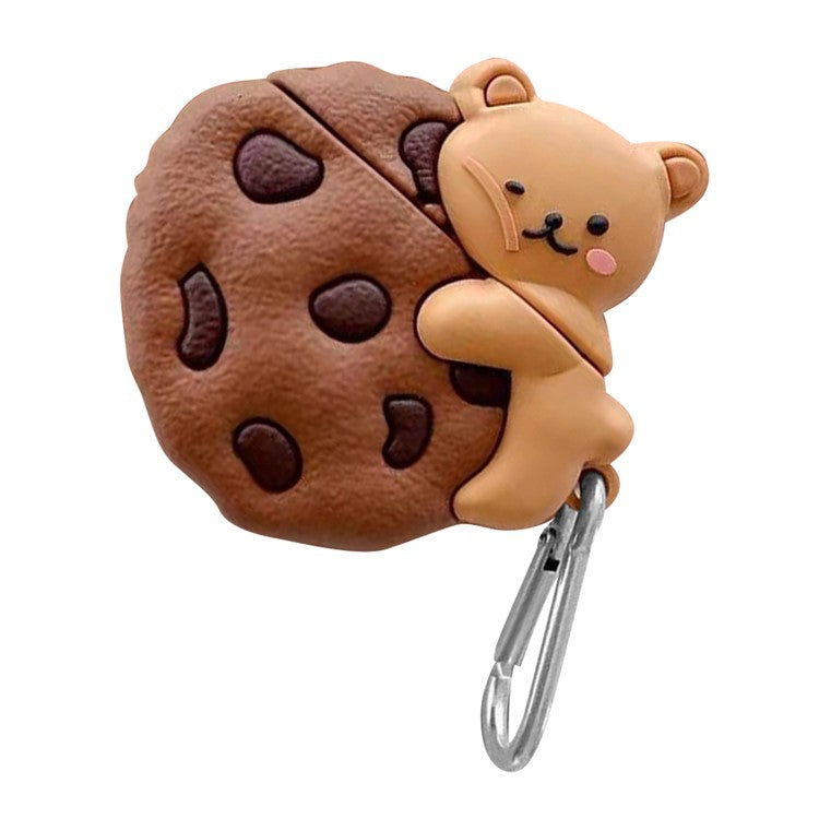 For Apple AirPods with Wireless Charging Case (2019) / AirPods with Charging Case (2019) / (2016) Cute Cartoon Silicone Cover - Cookie Bear