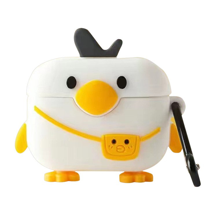 For Apple AirPods with Wireless Charging Case (2019) / AirPods with Charging Case (2019) / (2016) Cute Cartoon Silicone Cover - Duck with Bag