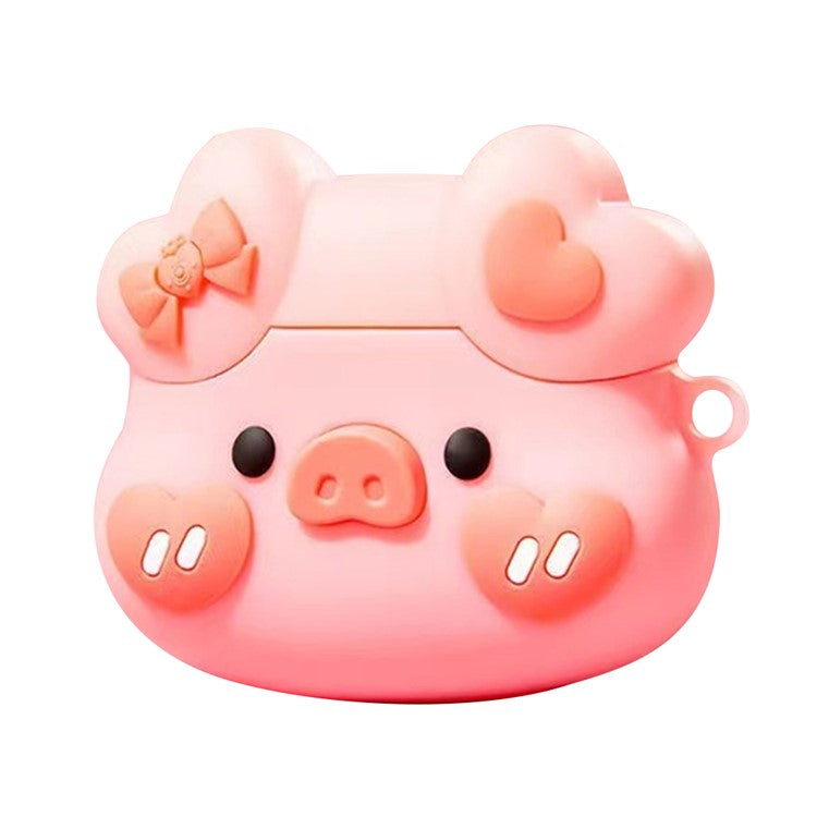 For Apple AirPods with Wireless Charging Case (2019) / AirPods with Charging Case (2019) / (2016) Cute Cartoon Silicone Cover - Pig Head