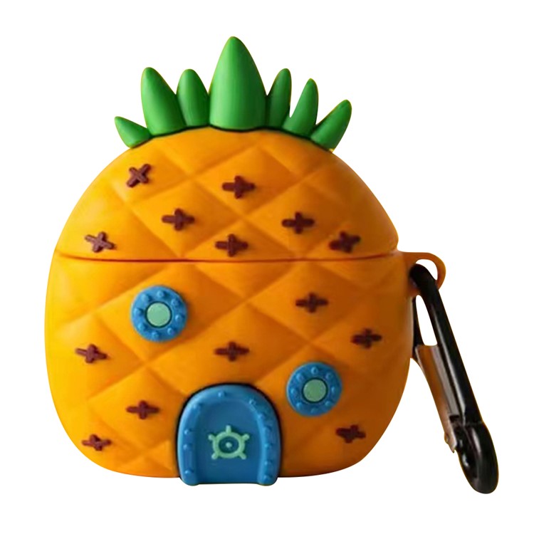 For Apple AirPods with Wireless Charging Case (2019) / AirPods with Charging Case (2019) / (2016) Cute Cartoon Silicone Cover - Pineapple House