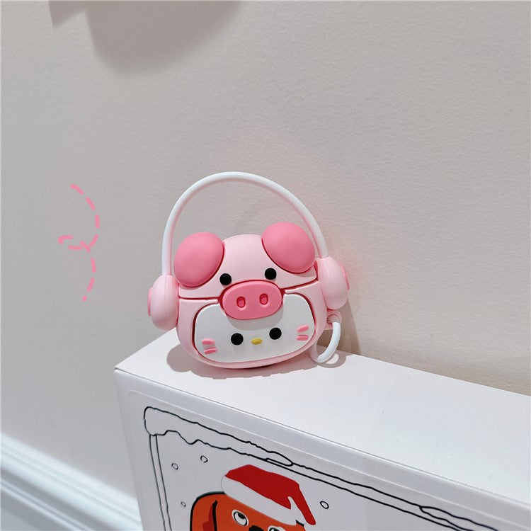 For Apple Airpods 3 Cartoon Kitty Bluetooth Earphone Cover Soft Silicone Case with Hanging Buckle