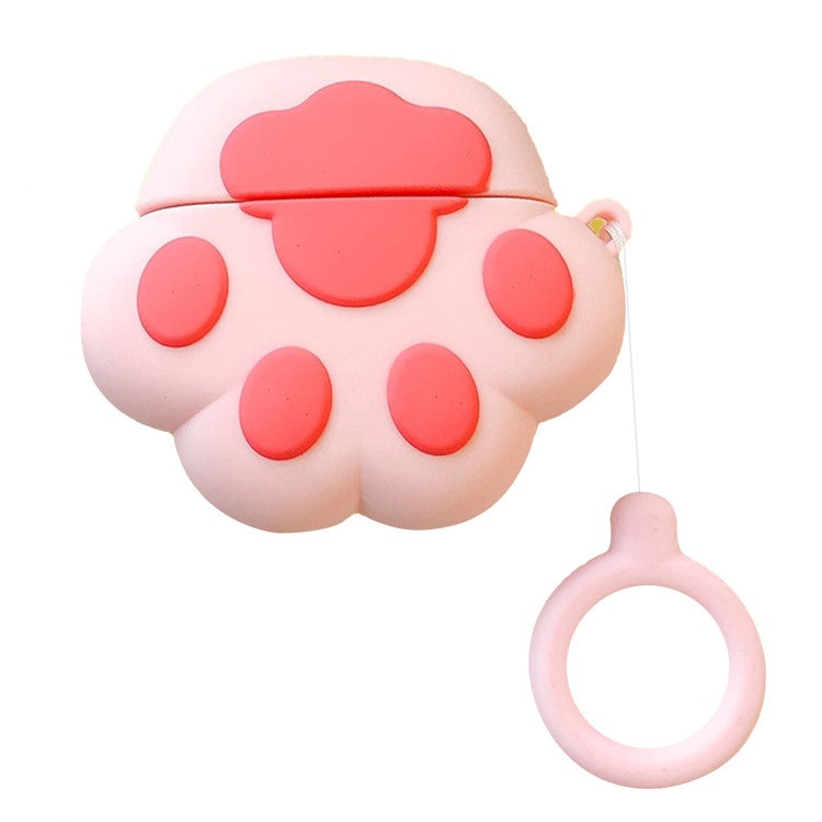 For Apple AirPods 3 Silicone Sleeve Cartoon Design Bluetooth Earphone Anti-Scratch Cover - Pink Cat Paw