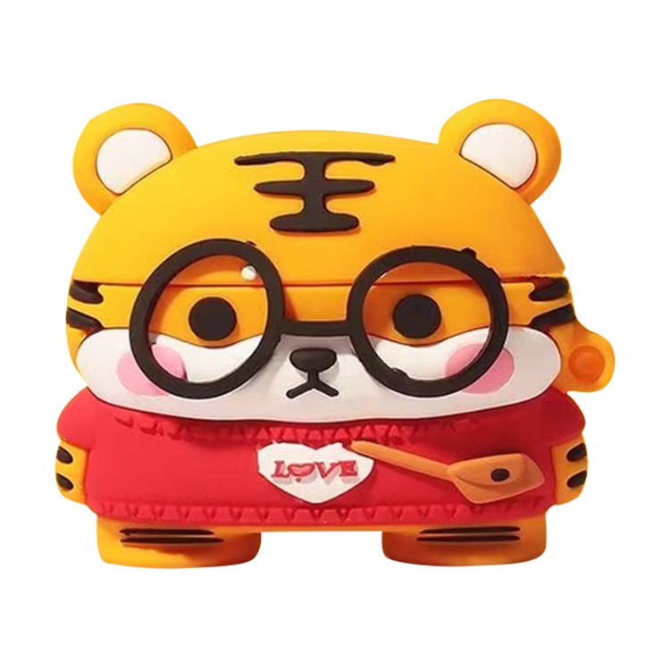 For Apple AirPods 3 Lovely Cartoon Silicone Sleeve Bluetooth Earphone Anti-collision Cover - Glasses Tiger